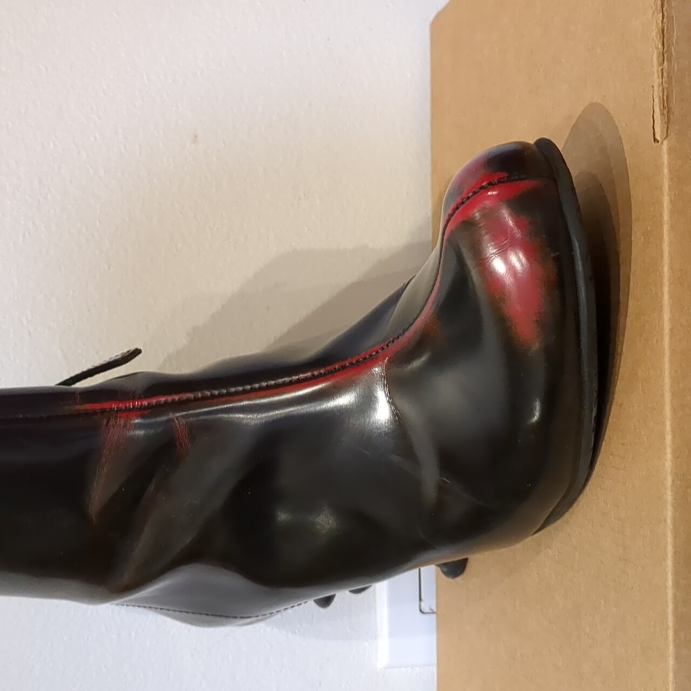 Rare John Fluevog Nuumite Black & Red boots w/ Powerhouse heel W9.5 - Picture 5 of 6
